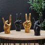 'Peace' Hand Vases In Black And Gold, thumbnail 2 of 3