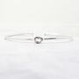 Minimalist White Topaz April Birthstone Silver Bangle, thumbnail 1 of 4