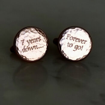 Hammered Solid Bronze Or Copper Cufflinks, 4 of 12