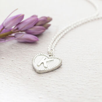 Dotted Heart Initial Charm Necklace, 8 of 12
