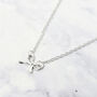 Tiny Small Bow Tie Ribbon Sterling Silver Necklace, thumbnail 1 of 4
