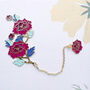 Dahlia Flower Enamelled Bookmark Engraved With Initial, thumbnail 2 of 7