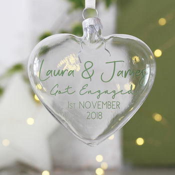 Christmas Engagement Glass Bauble, 9 of 12