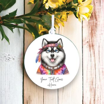 Personalised Siberian Husky Hippie Decoration, 2 of 2