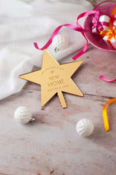 Personalised New Home Christmas Tree Star Topper, 3 of 7