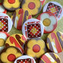 Retro 70s Style Granny Square And Hook Crochet Badges, thumbnail 4 of 4