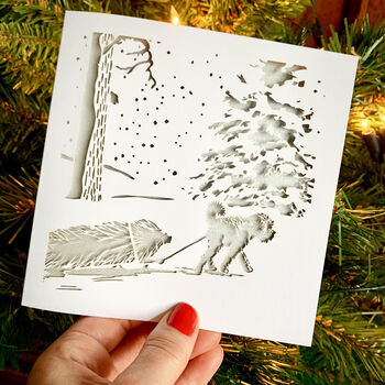 Winter Walkies Dog Christmas Card, 2 of 4