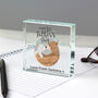 Personalised 1st Father's Day Daddy Bear Crystal Block, thumbnail 2 of 3