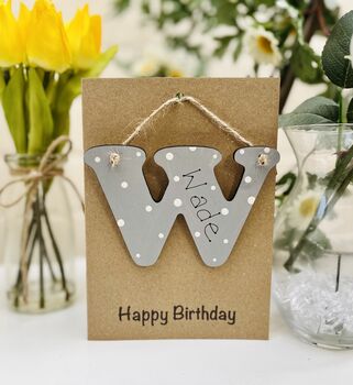 Personalised Alphabet Letter Birthday Keepsake Card, 4 of 7