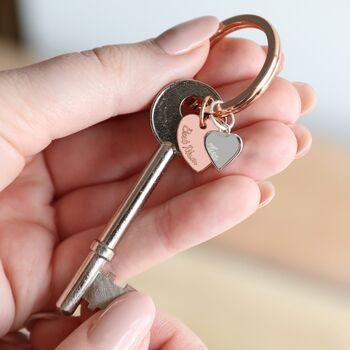 Personalised Double Heart Charm Keyring, 4 of 5