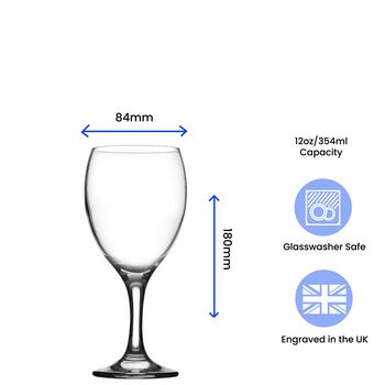 Personalised Wreath Initials Imperial Wine Glass, 3 of 5