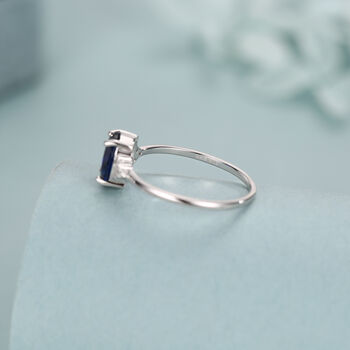Oval Sapphire Cz Ring In Sterling Silver, 4 of 12