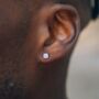 Gold Micro 925 Silver Moissanite Diamond Stud Earring For Men, thumbnail 5 of 10