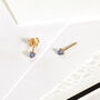 Petite 9k Gold Sapphire Stud Earrings, thumbnail 3 of 4