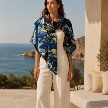 Midnight Botanical Sarong Scarf, 3 of 6