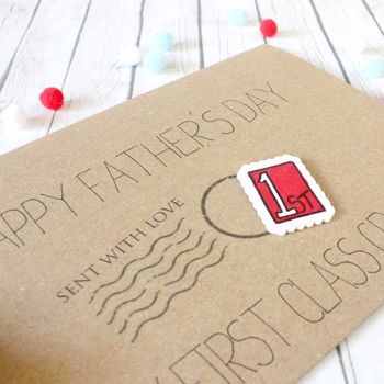 Personalised First Class Dad, Happy Father's Day Card, 7 of 7