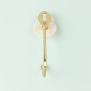 G Decor Petaline Handcrafted Mother Of Pearl Wall Hook With Brass Hanger, 4 of 4