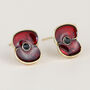 Shiny Red Poppy Stud Earrings, thumbnail 1 of 3