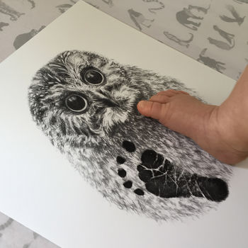 Personalised Baby Owl Footprint Kit, 2 of 5