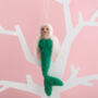 Personalised Felt Green Mermaid Hanging Decoration, thumbnail 3 of 3