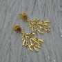 Green Pink Tourmaline Earrings: Gold Plated Sterling Silver, October Birthstone, thumbnail 3 of 9