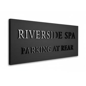 Matte Black House Sign With Raised Gloss Black Lettering, 2 of 3