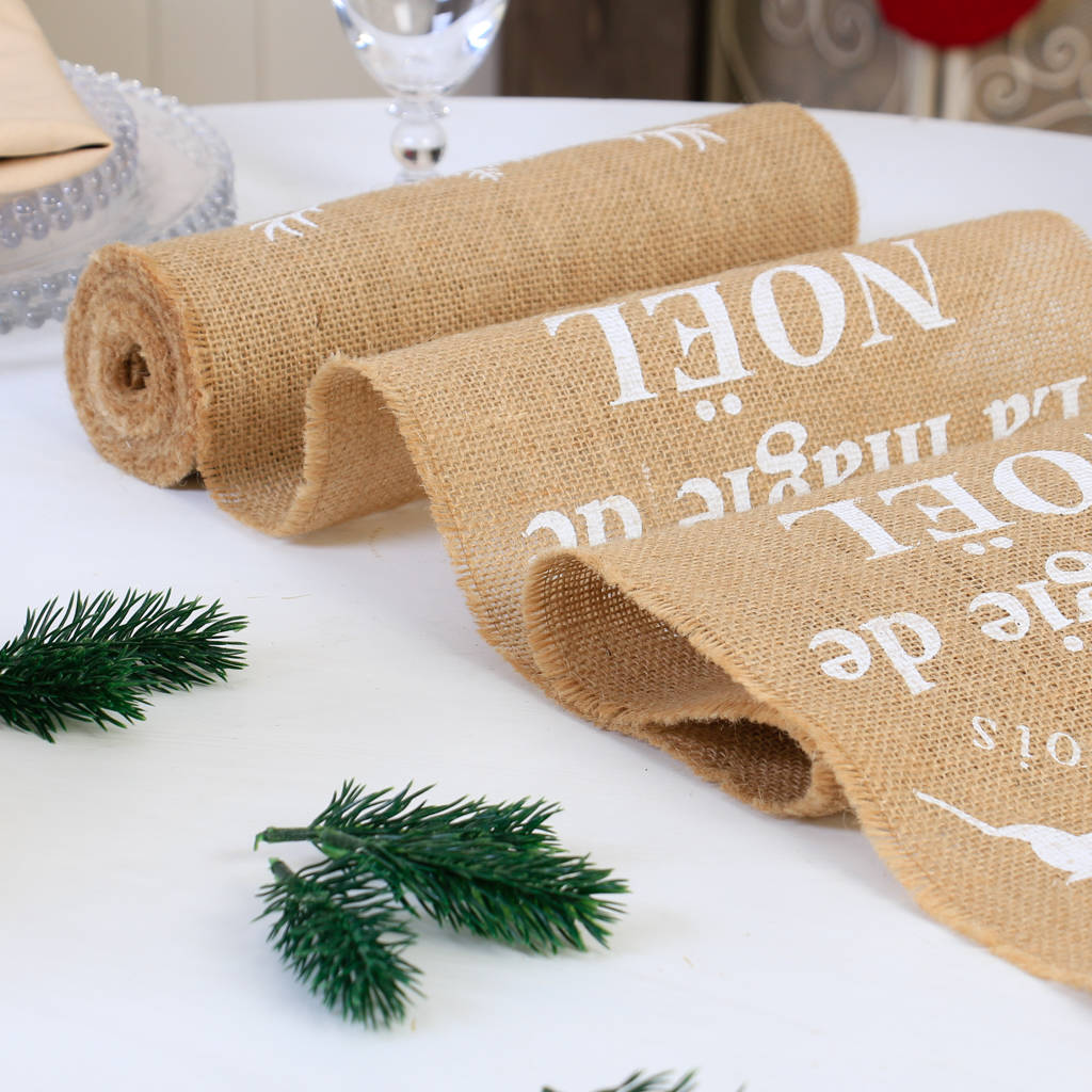 magic of christmas french jute table runner by dibor