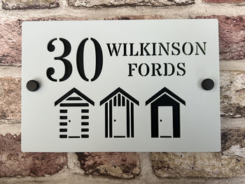 Personalised Beach Huts Design House Sign Acrylic, 7 of 9