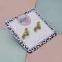 Sausage Dog Glitter Resin Studs, thumbnail 5 of 12