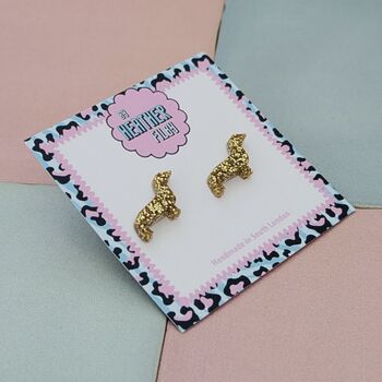 Sausage Dog Glitter Resin Studs, 5 of 12