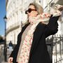 Cherry Print Scarf In Personalised Gift Box, thumbnail 5 of 7