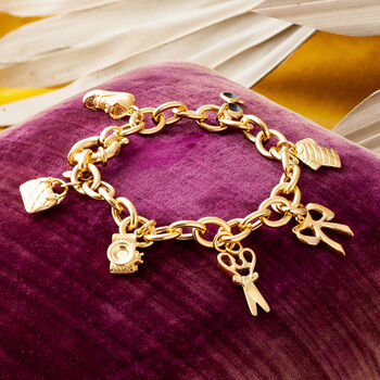 Charm Bracelet In Gold Plated Sterling Silver, 3 of 11