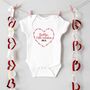 Personalised Daddy's Little Valentine Heart Name Babygrow Or Sleepsuit, thumbnail 1 of 5