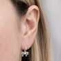 Sterling Silver Bow Drop Earrings, thumbnail 3 of 4