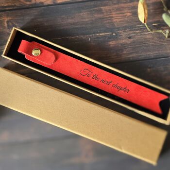 Cursive Text Leather Bookmark Gift, 2 of 7