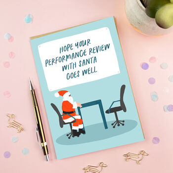 Funny Christmas Card For Coworkers | Performance Review, 2 of 3