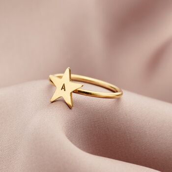 Personalised Star Initial Ring, 2 of 6