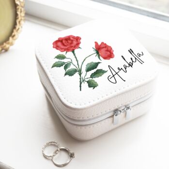 Personalised Birth Flower Jewellery Case, 2 of 5