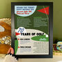 Seven Tee Years Of Golf 70th Birthday Gift Personalised Print For Golfer, thumbnail 2 of 4