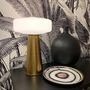 Pleat White Glass And Brass Table Lamp, thumbnail 1 of 12