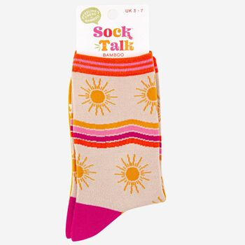 Women's Sunshine Stripe Bamboo Socks, 4 of 4