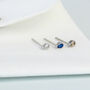 Sterling Silver Tiny Teardrop Crystal Stud Sleeper Earrings, thumbnail 5 of 5