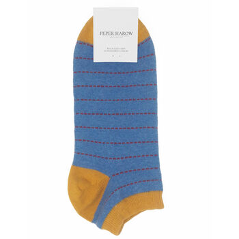 Dash Blue And Polka White Men's Trainer Socks Bundle, 4 of 7