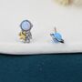 Sterling Silver Astronaut And Planet Stud Earrings, thumbnail 2 of 9