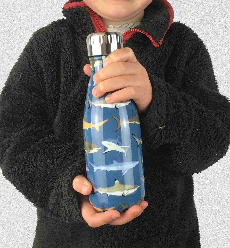 Shark Design Children's Stainless Steel Water Bottle, 1 of 12