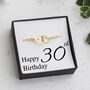 30th Birthday Bracelet For Her, Two Hearts Bracelet, Sterling Silver Personalised Gift, thumbnail 1 of 7