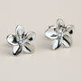 Silver Crystal Flower Stud Earrings, thumbnail 1 of 3