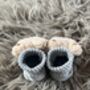 Grey Ribbed Teddy Bear Baby Socks, thumbnail 7 of 8