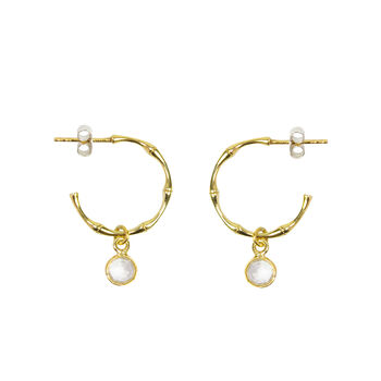 Tango Gold And Quartz Hoop Earrings, 2 of 2