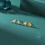 Goldfinch Bird Stud Earrings In Sterling Silver, thumbnail 8 of 12